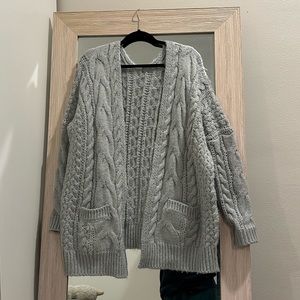 Gray Knitted Cardigan